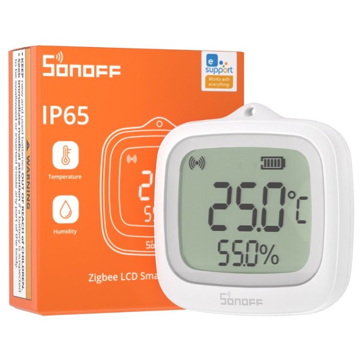 Senzor de temperatura si umiditate Sonoff SNZB-02WD, Zigbee 3.0 / 6920075743128