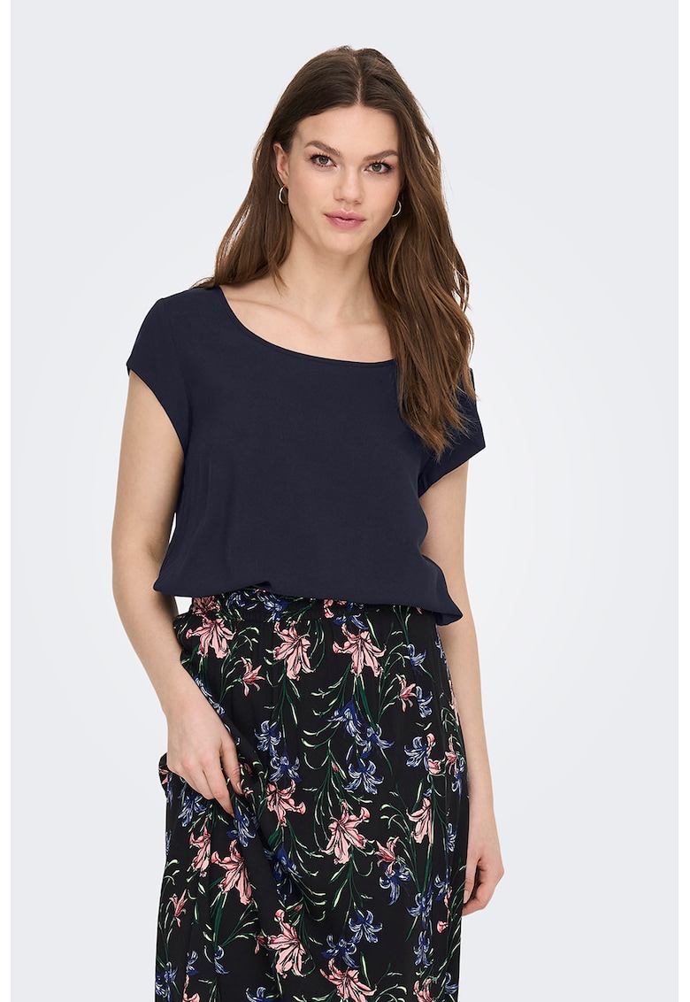 Oferte la Bluza vaporoasa cu maneci scurte Nova - Albastru ultramarin