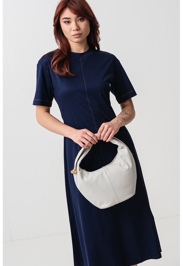 Oferte la Rochie midi din amestec de modal - Albastru indigo