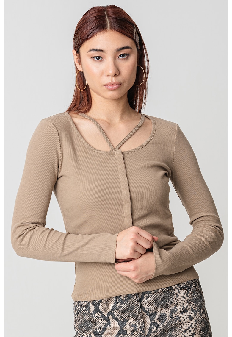 Oferte la Cardigan crop Bettina - Caramel