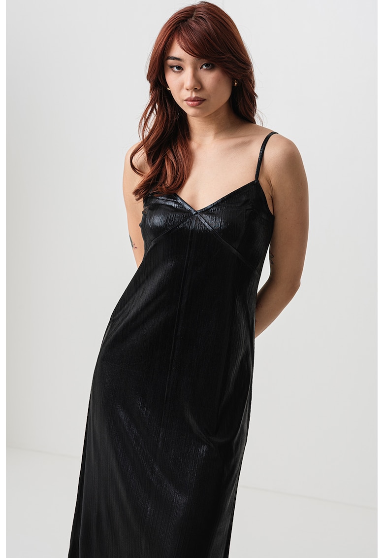 Oferte la Rochie midi cu apsect satinat Brighton - Negru