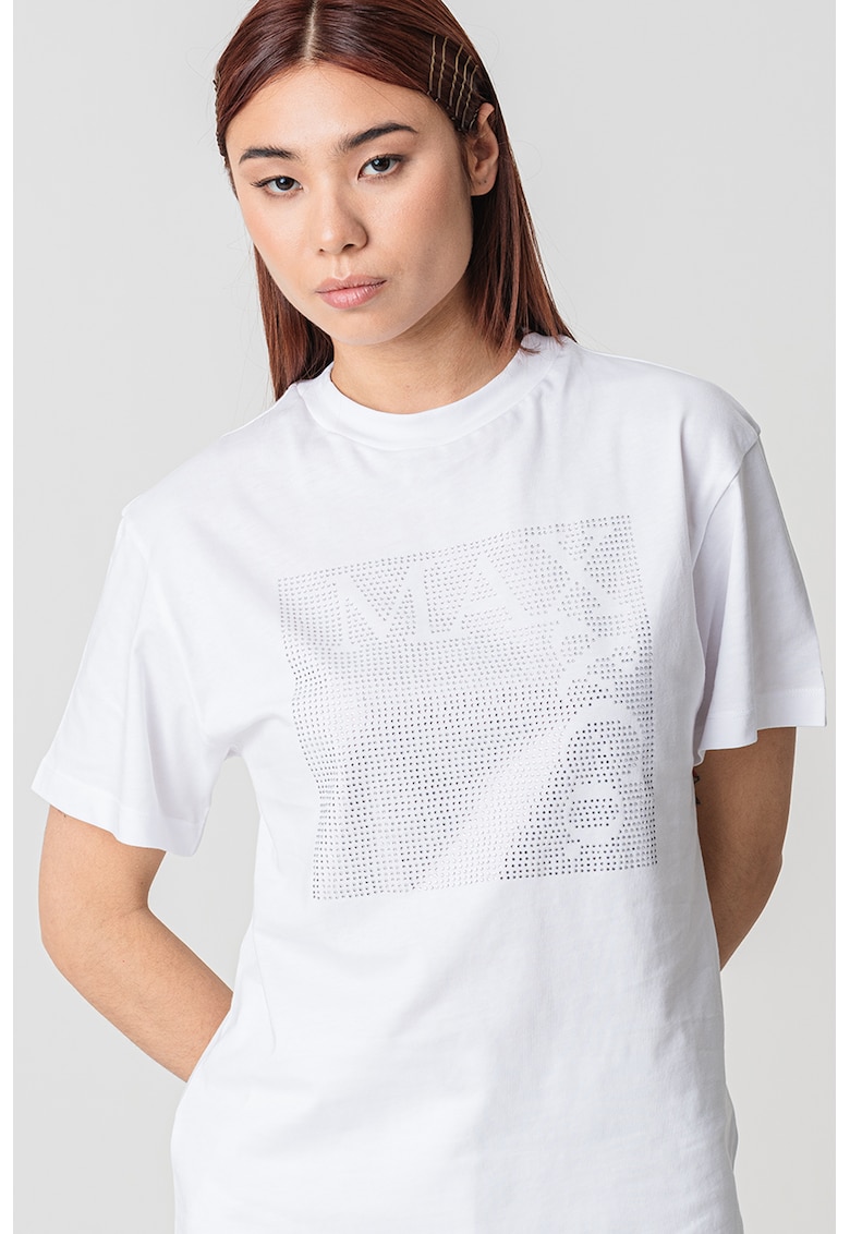 Oferte la Tricou cu strasuri Cesta - Alb/Argintiu