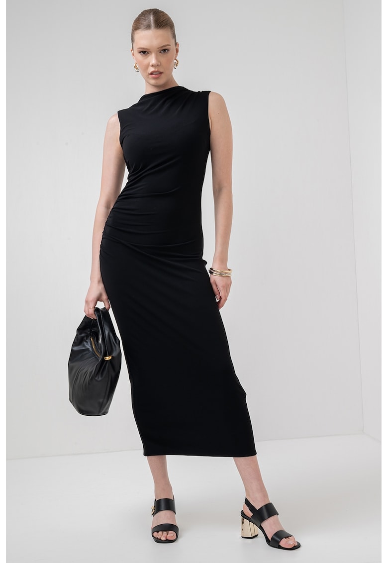 Oferte la Rochie midi fara maneci Nef - Negru