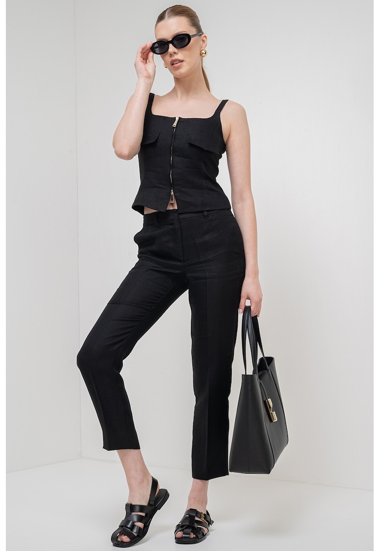 Oferte la Top de in cu decolteu patrat - Negru