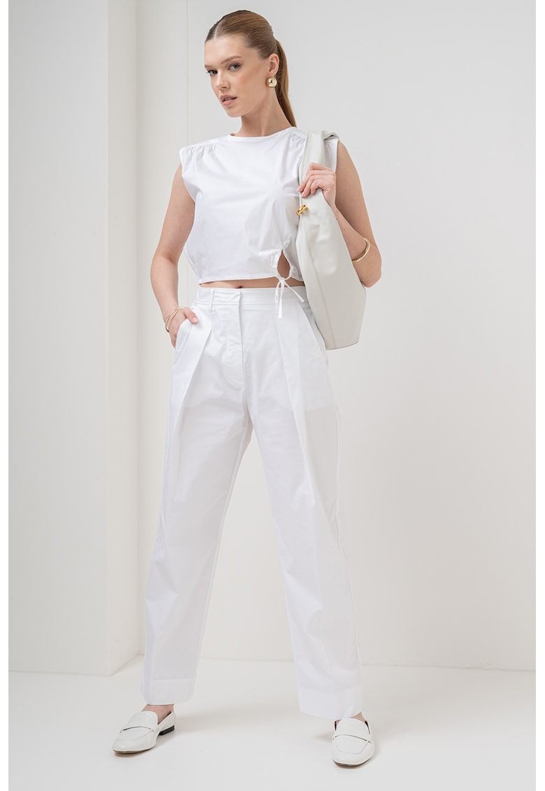 Oferte la Bluza crop cu decupja - Alb optic