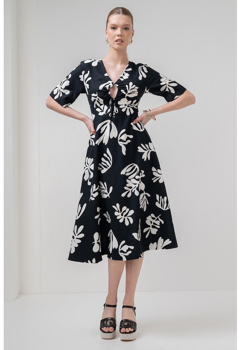 Oferte la Rochie evazata cu decolteu in V Molise - Alb/Negru