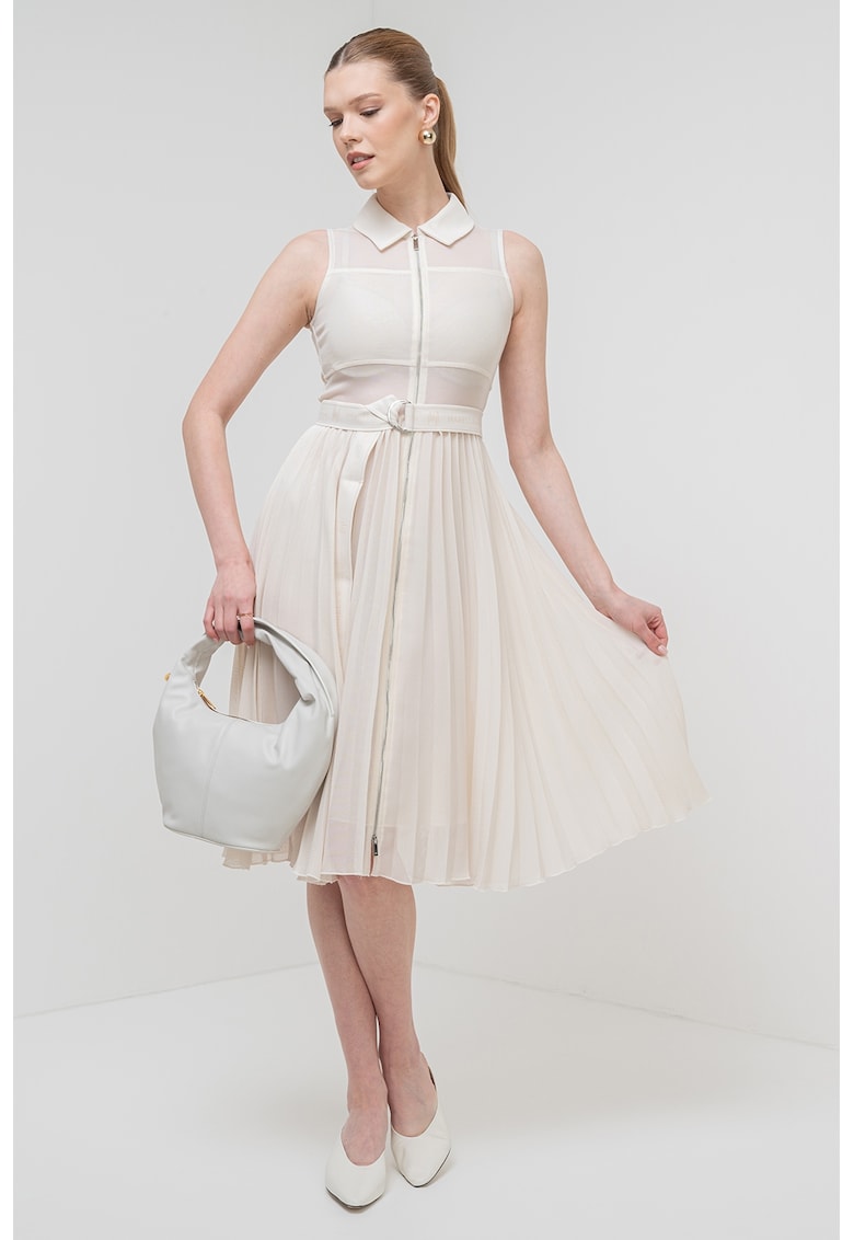 Oferte la Rochie midi evazata Cereale - Alb fildes