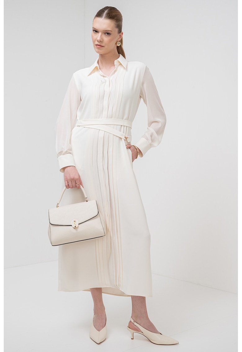 Oferte la Rochie lunga cu maneci lungi - Crem