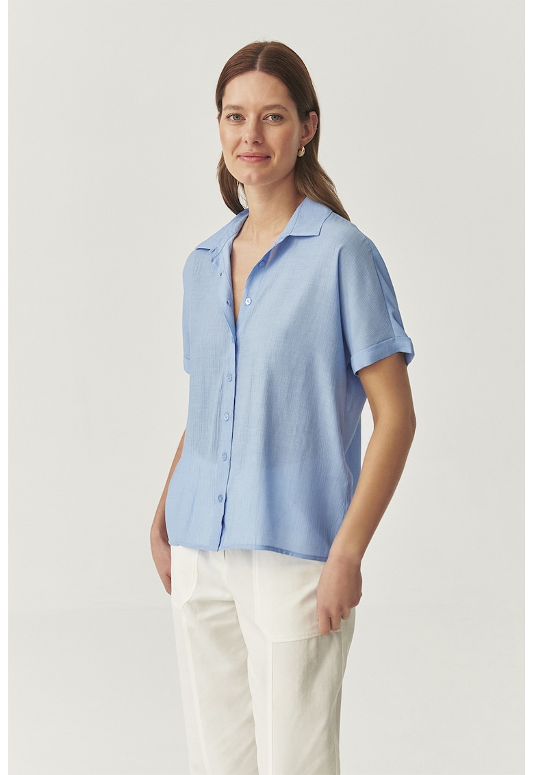Oferte la Camasa uni cu maneci scurte - Albastru pastel