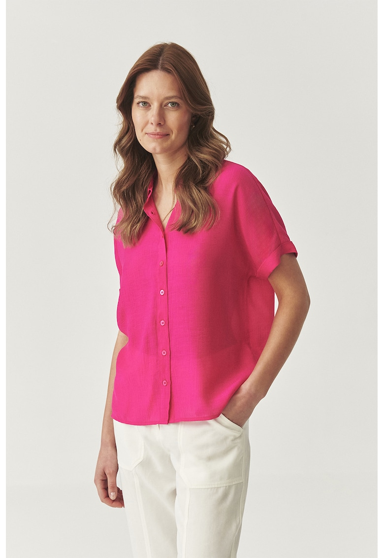 Oferte la Camasa uni cu maneci scurte - Fucsia