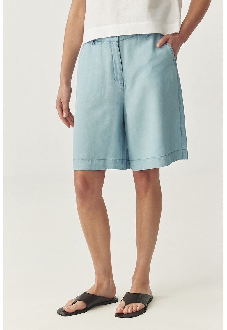 Oferte la Pantaloni scurti din denim din lyocell - Albastru pastel