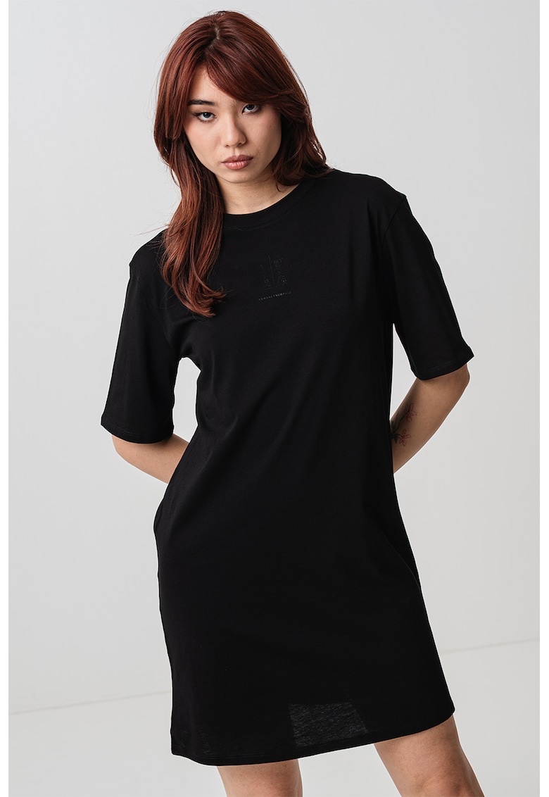Rochie-tricou cu logo - Negru