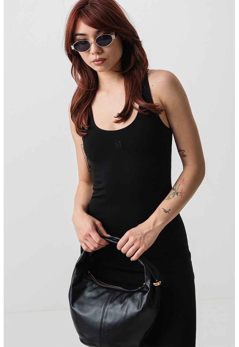 Oferte la Rochie cambrata fara maneci - Negru