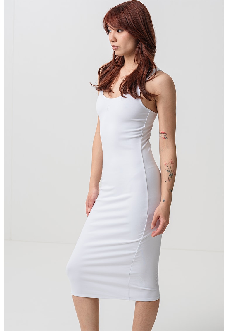 Oferte la Rochie cambrata fara maneci - Alb optic