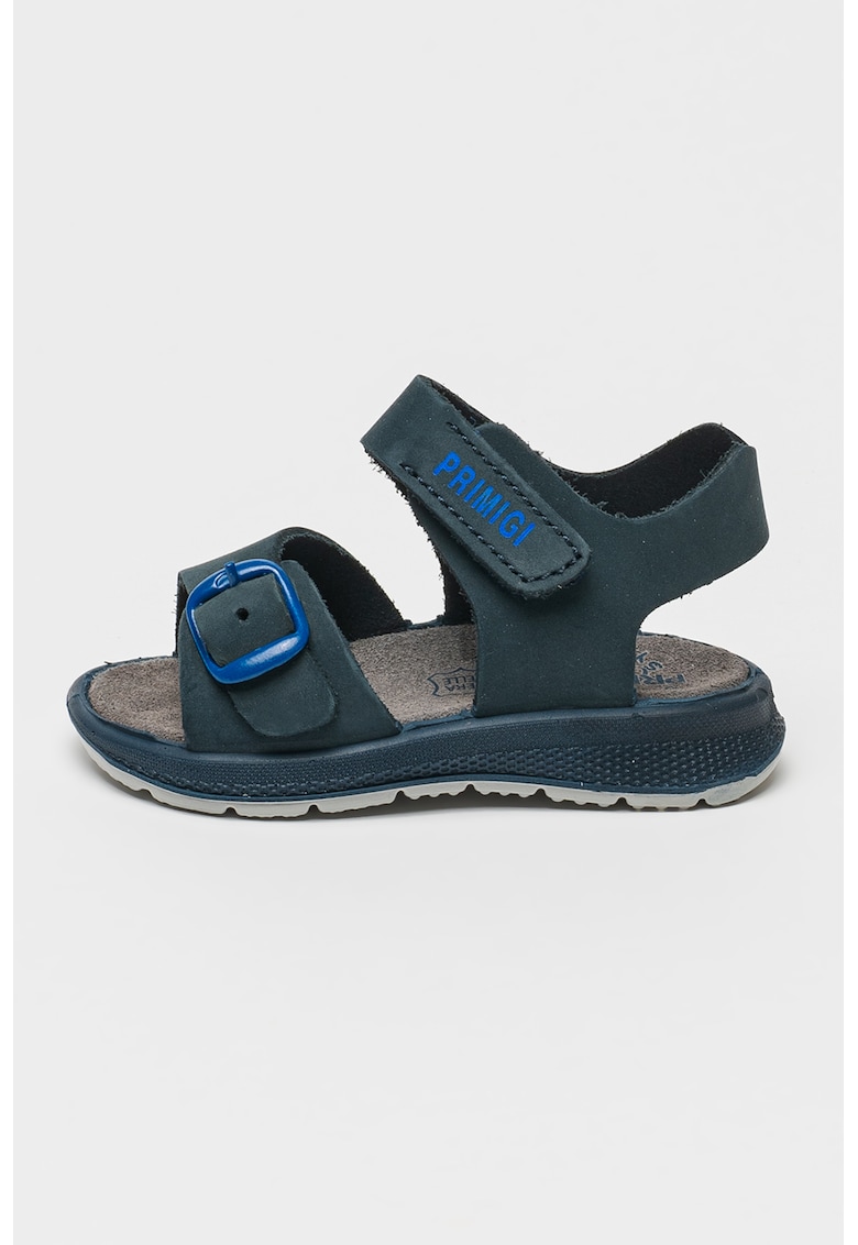 Oferte la Sandale din piele cu logo - Bleumarin