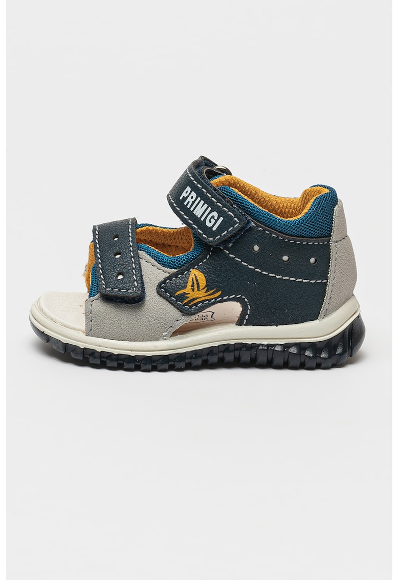 Oferte la Sandale din piele ecologica cu logo si velcro - Albastru ultramarin/Albastru royal