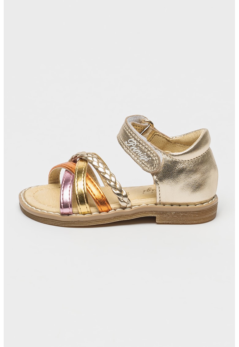 Oferte la Sandale flatform cu velcro - Auriu/Portocaliu/Roz