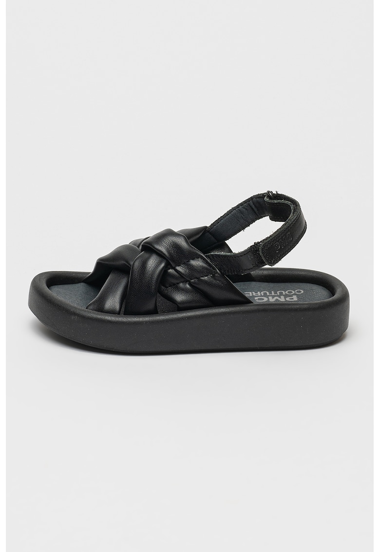 Oferte la Sandale flatform din piele - Negru