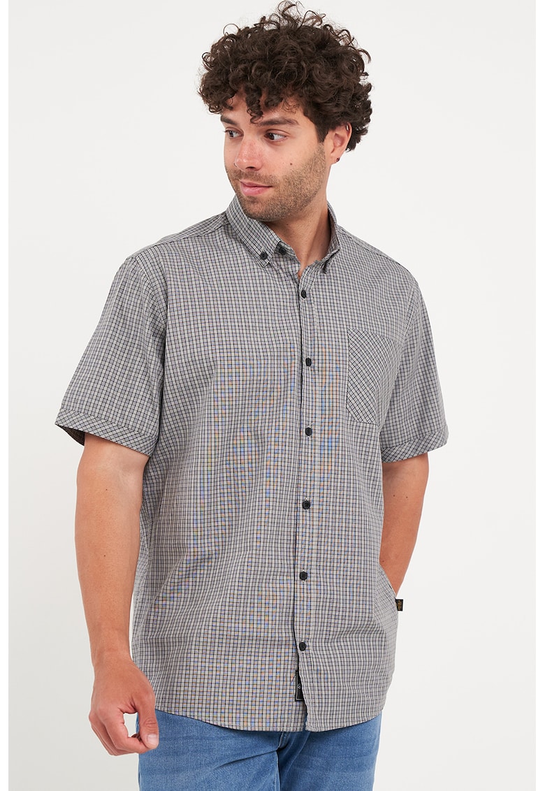 Oferte la Camasa relaxed-fit cu buzunar pe piept - Negru/Gri