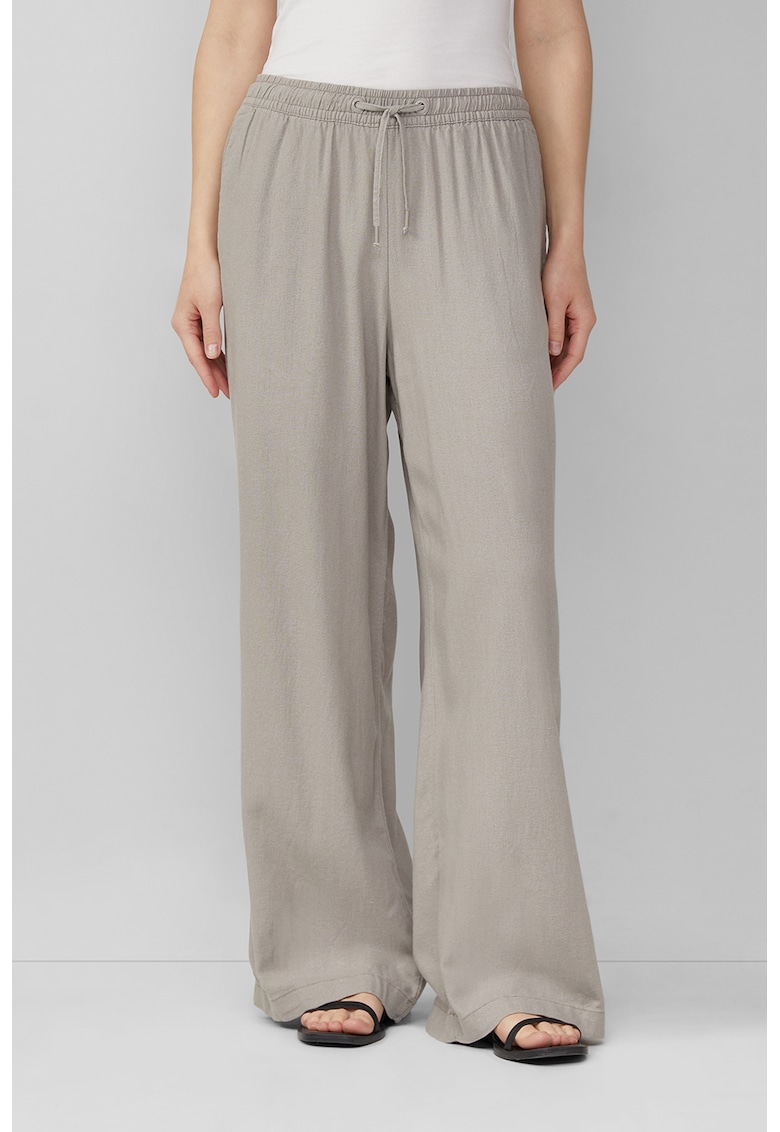 Oferte la Pantaloni din amestec de in cu snur - Maro taupe