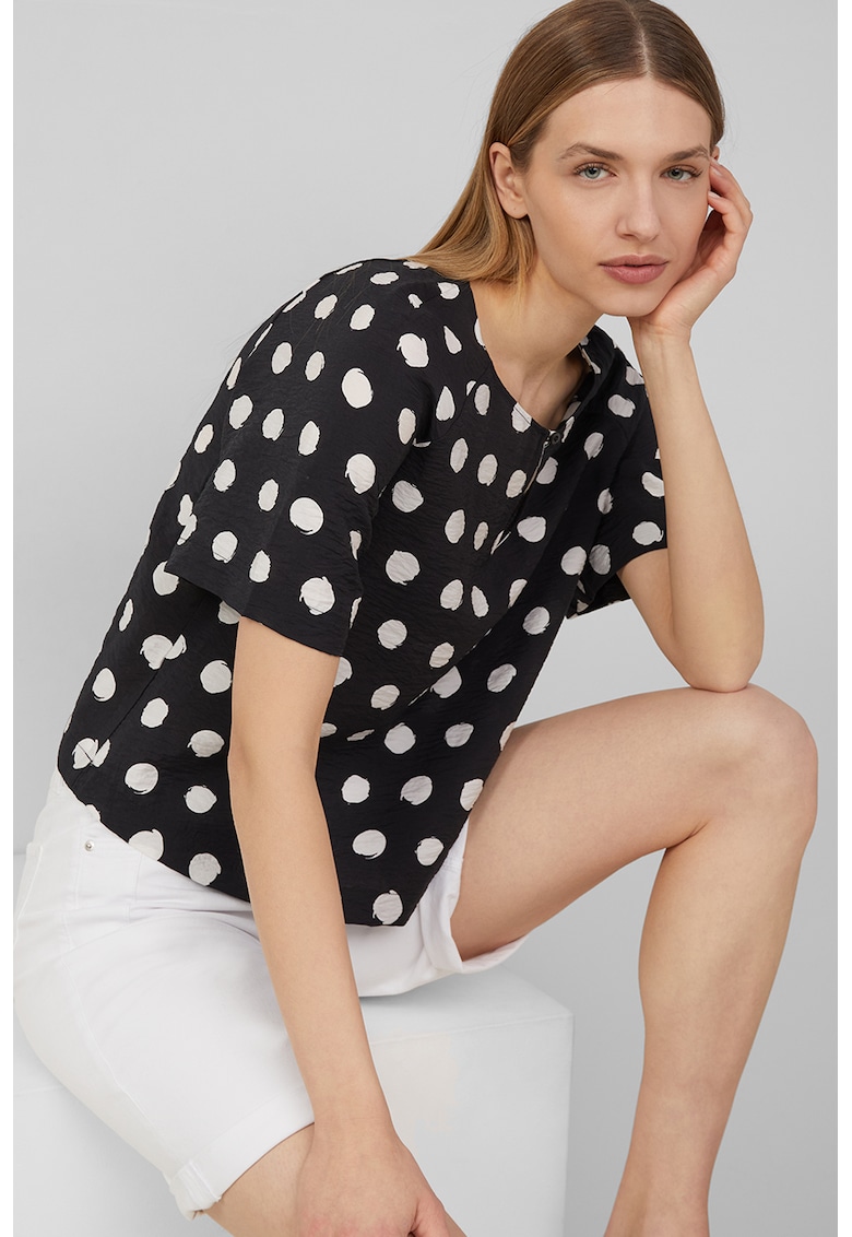 Bluza cu imprimeu grafic - Alb/Negru stins