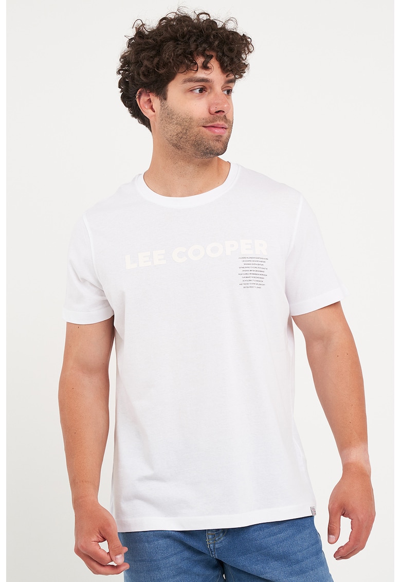 Oferte la Tricou cu decolteu rotund si logo - Alb optic