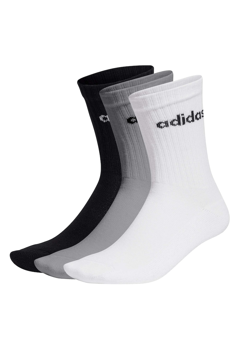 Set de sosete lungi unisex - 3 perechi - Alb/Negru/Gri