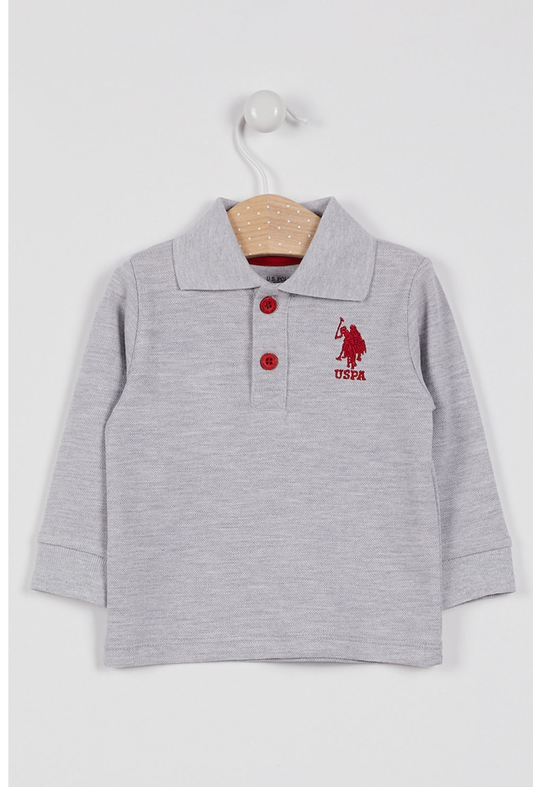 Bluza polo cu logo - Gri melange