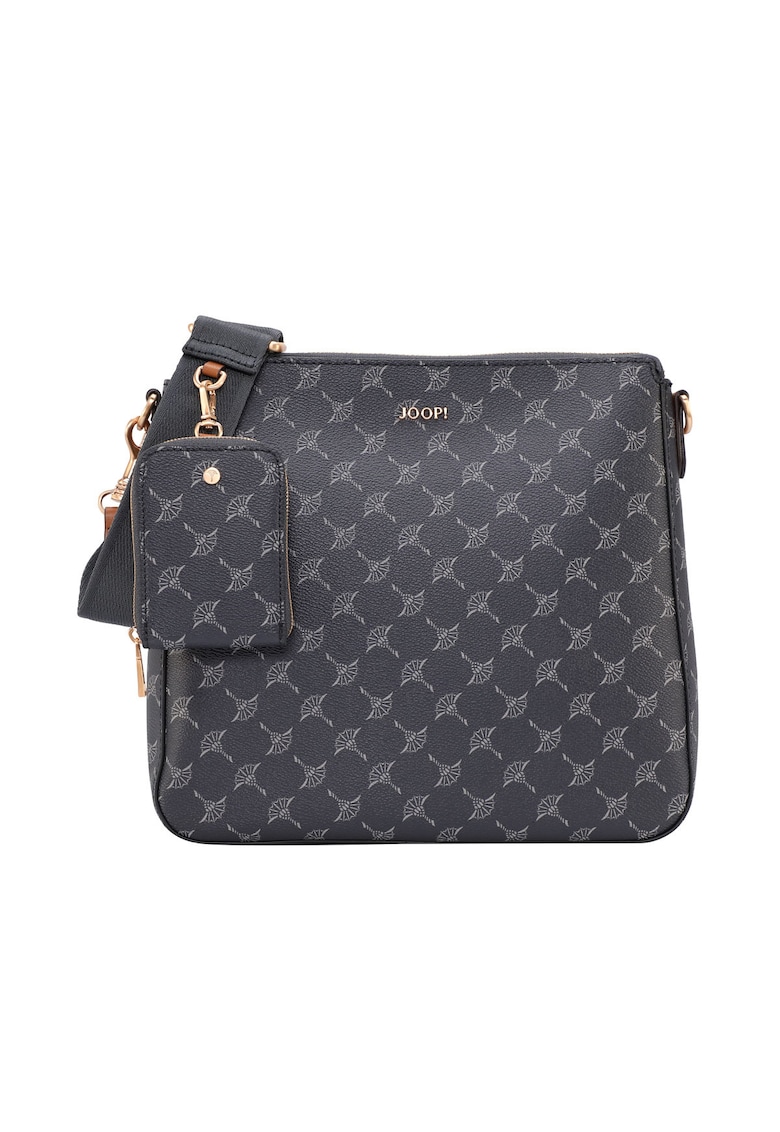 Geanta crossbody de piele ecologica cu model logo Jasmina - Albastru inchis