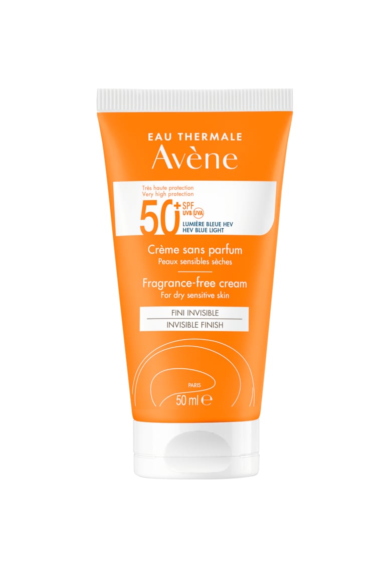 Crema de fata cu protectie solara  SPF 50+ TRIASORB - pentru ten sensibil - fara parfum - 50 ml