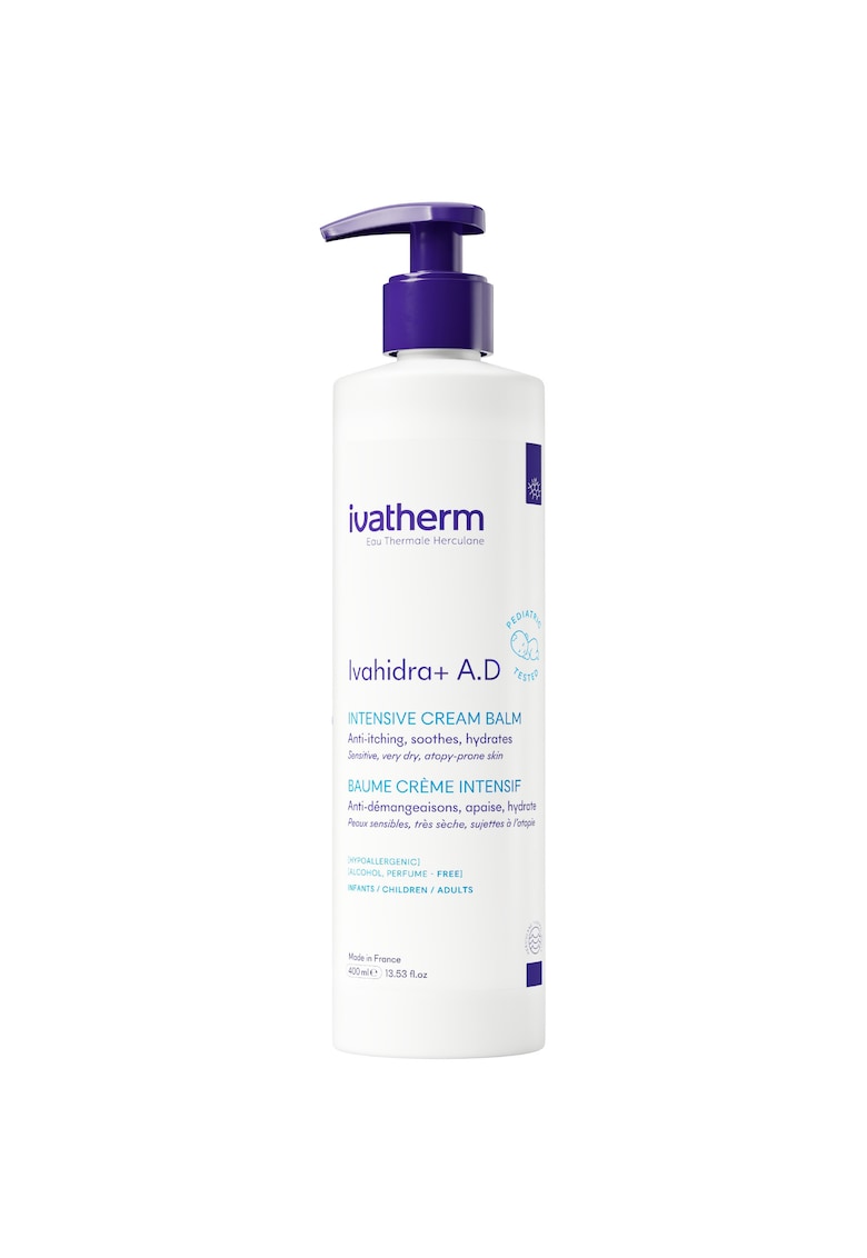 Balsam relipidant Ivahidra+ -  crema hidratanta pentru piele foarte uscata si iritata - 400 ml