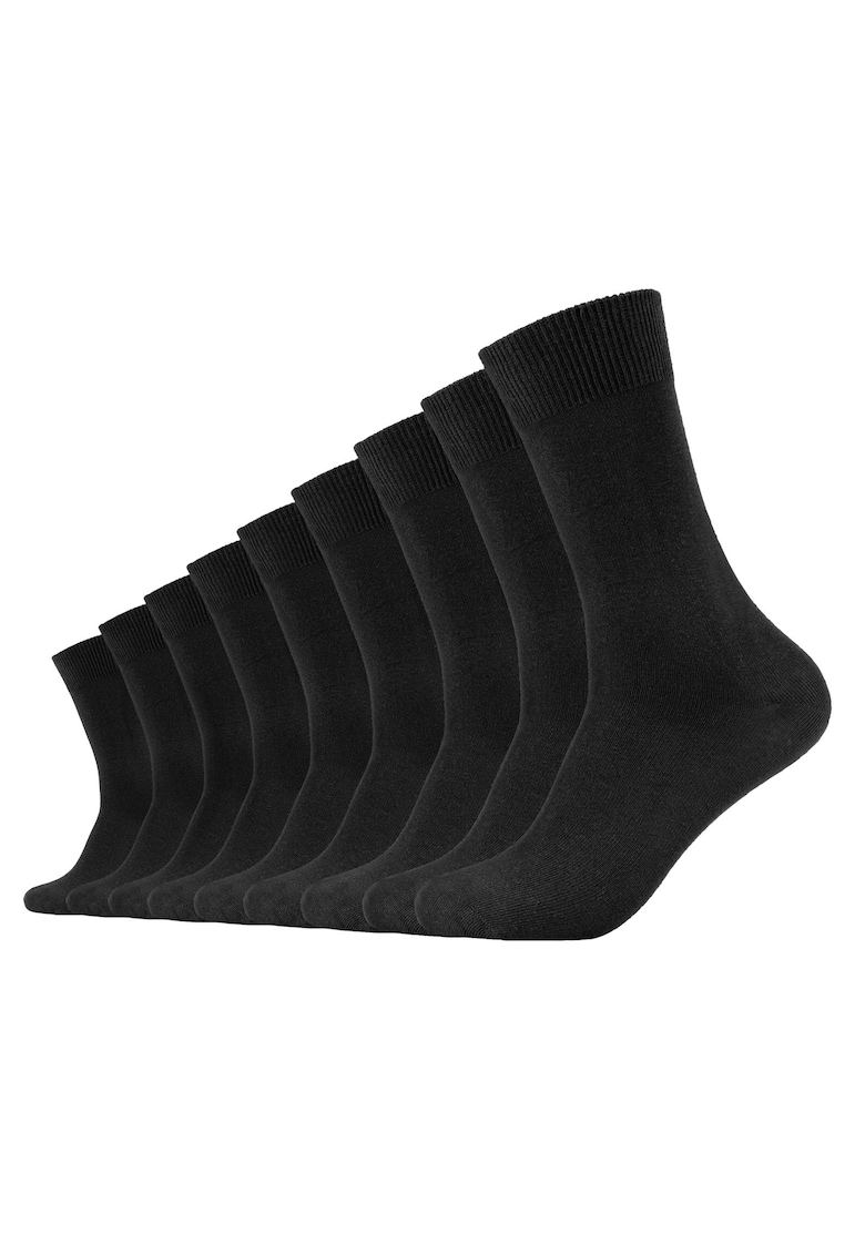 Set de sosete unisex cu model uni - 9 perechi - Negru