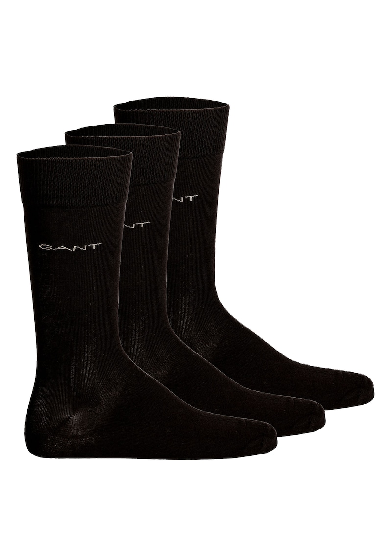 Set de sosete lungi cu detaliu logo - 3 perechi - Negru
