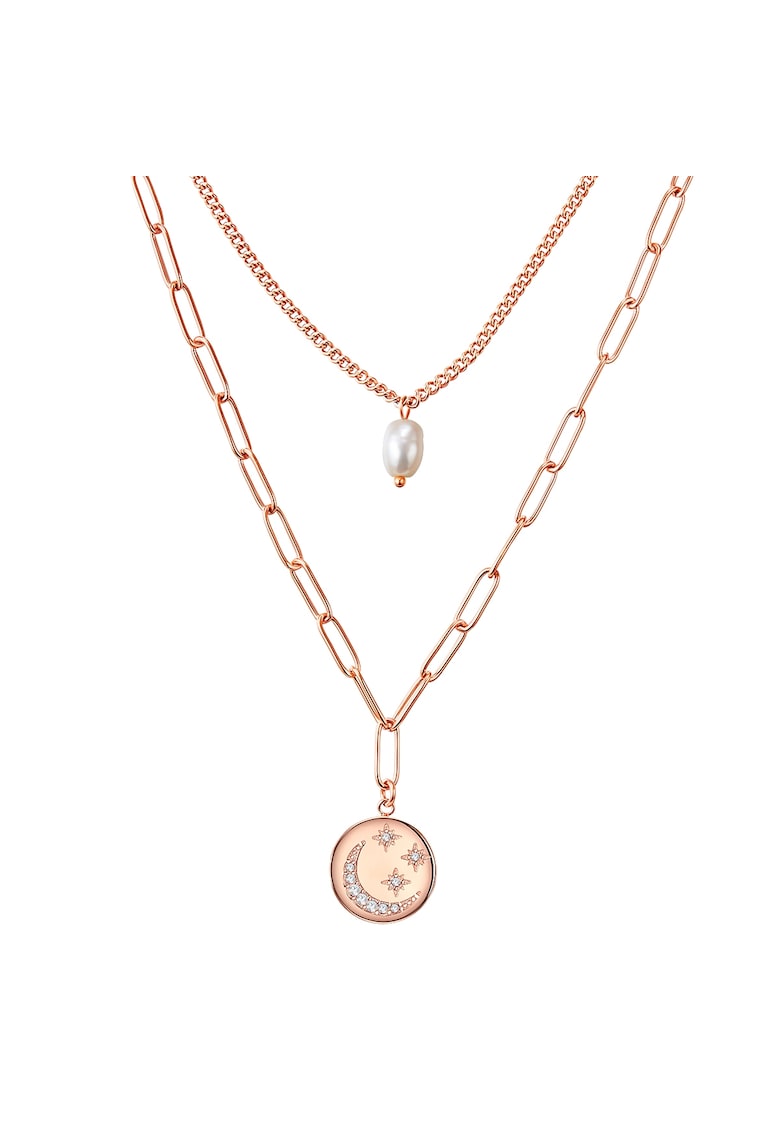 Colier stratificat - placat cu aur de 14K - Auriu rose