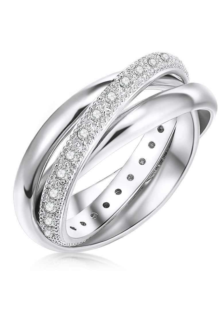Inel decorat cu cristale zirconia - Negru