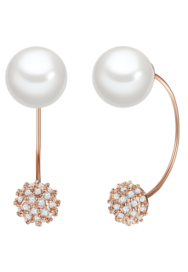 Cercei placati cu aur de 14K si decorati cu perle 22501 - Auriu rose