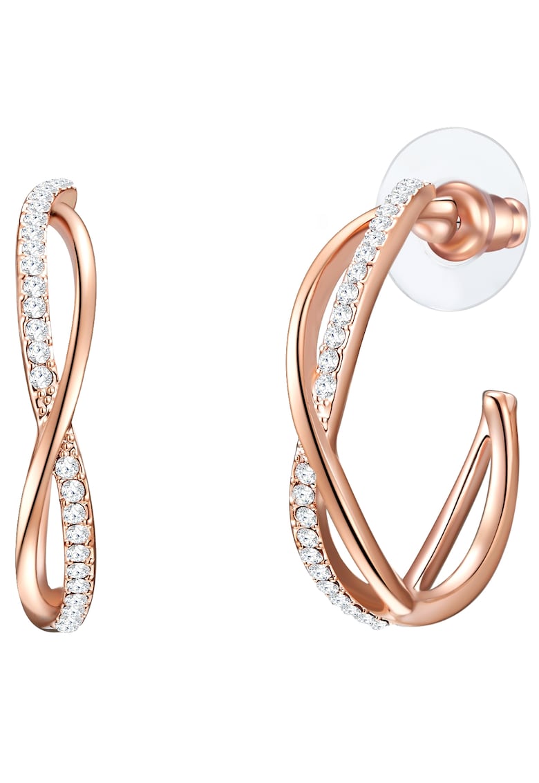 Cercei rotunzi placati cu aur de 14K - Auriu rose