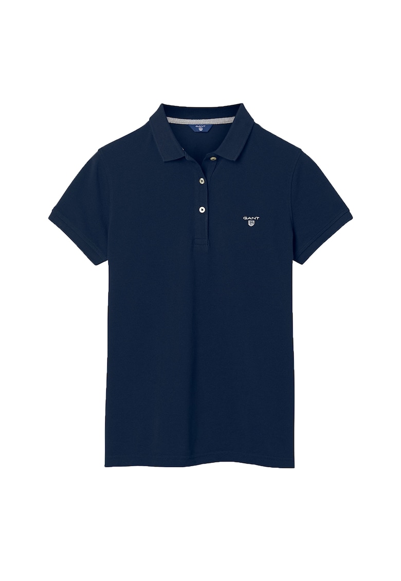 Tricou polo din pique de bumbac - Bleumarin