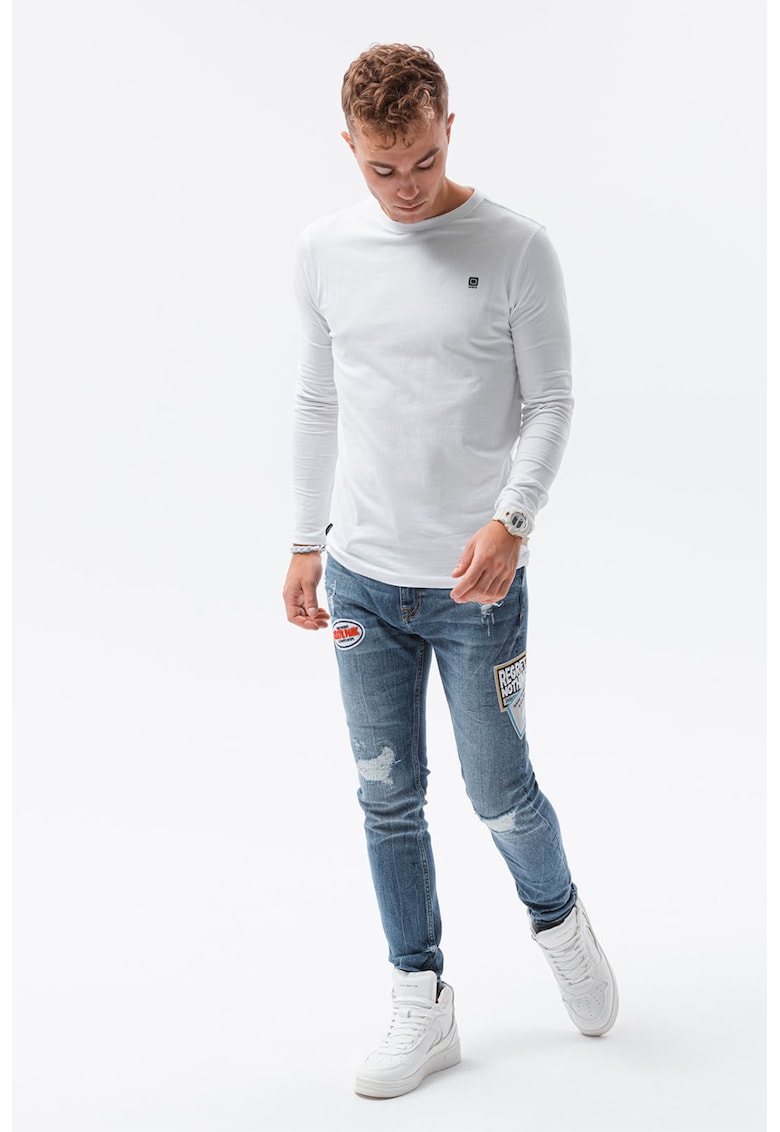 Bluza cu decolteu la baza gatului - Alb optic