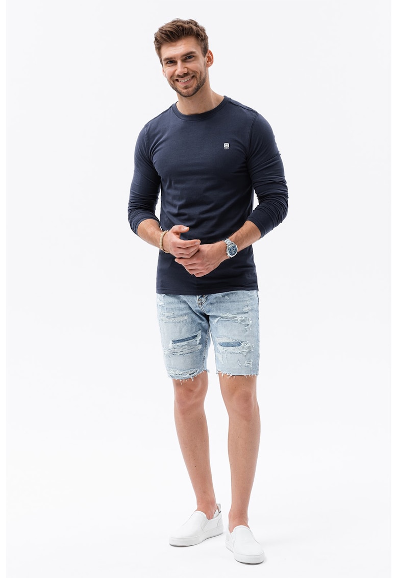 Bluza cu decolteu la baza gatului - Bleumarin