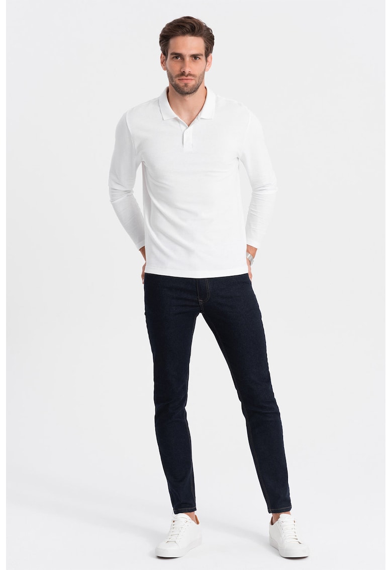 Bluza polo din bumbac pique - Alb optic