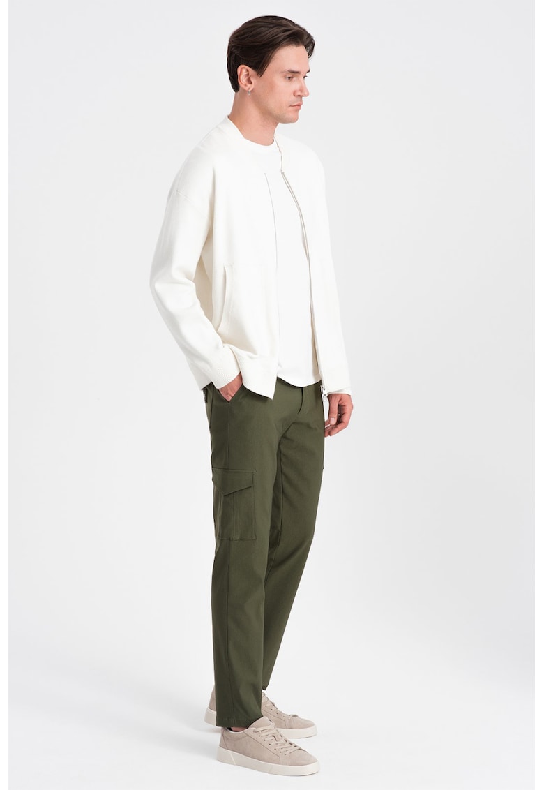 Pantaloni cargo cu croiala dreapta - Kaki