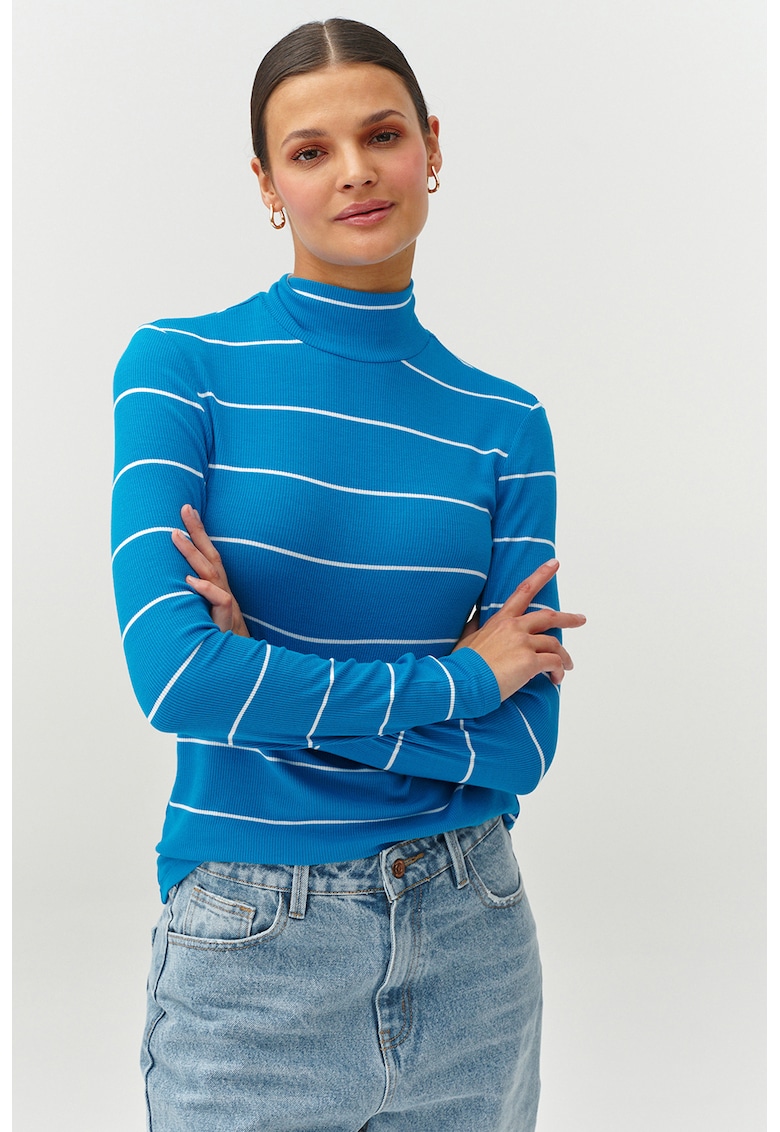 Bluza striata cu model in dungi - Alb/Albastru