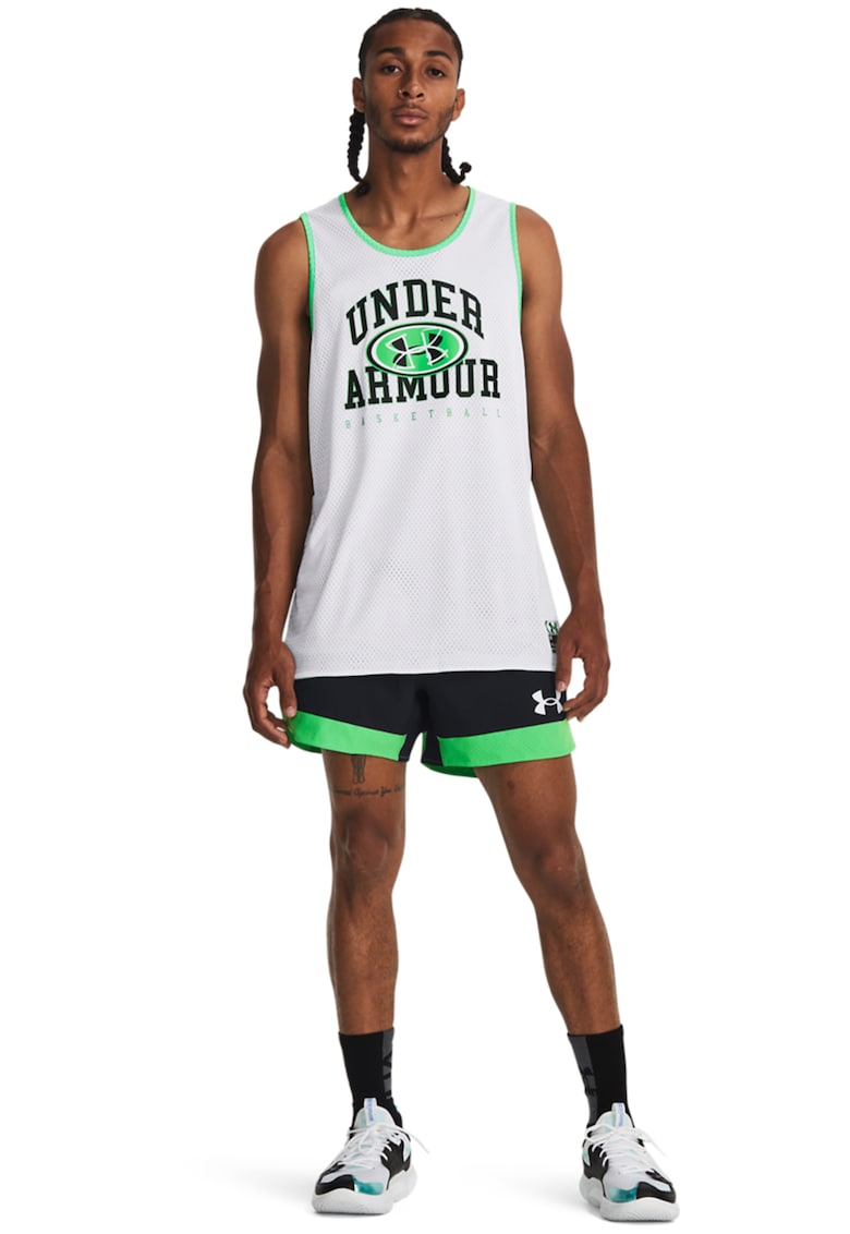 Top reversibil pentru baschet Baseline - Alb/Verde