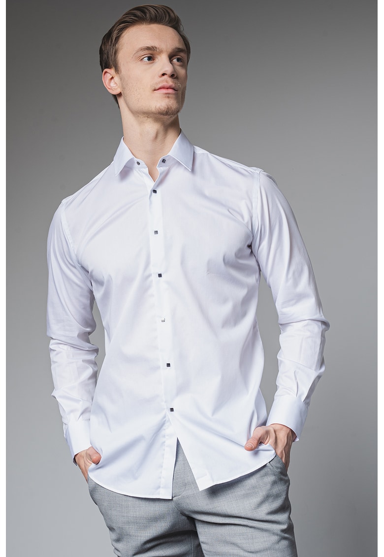 Camasa regular fit cu guler clasic - Alb