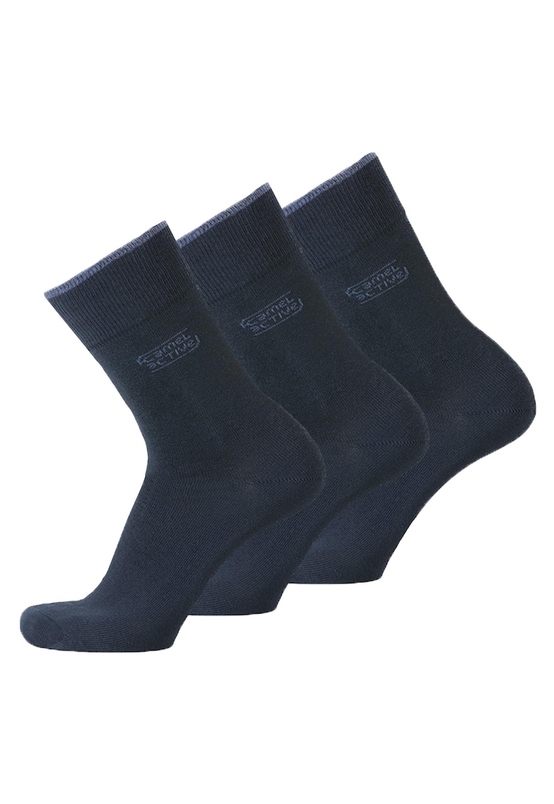 Set de sosete lungi din amestec de bumbac organic - 3 perechi - Albastru inchis