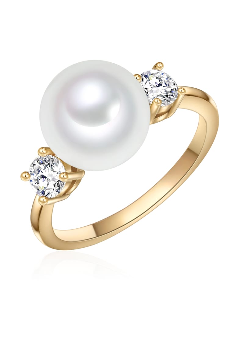Inel placat cu aur de 14K si decorat cu perle