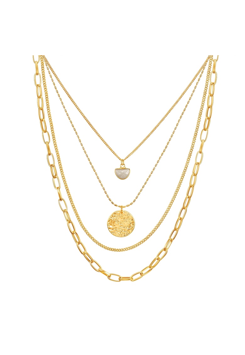 Colier stratificat placat cu aur de 14K - Auriu