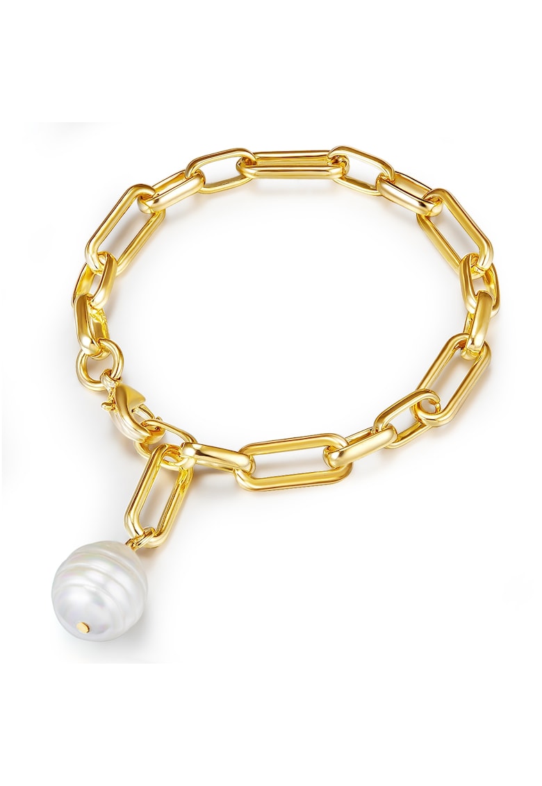 Bratara placata cu aur de 14K si decorata cu perla - Auriu