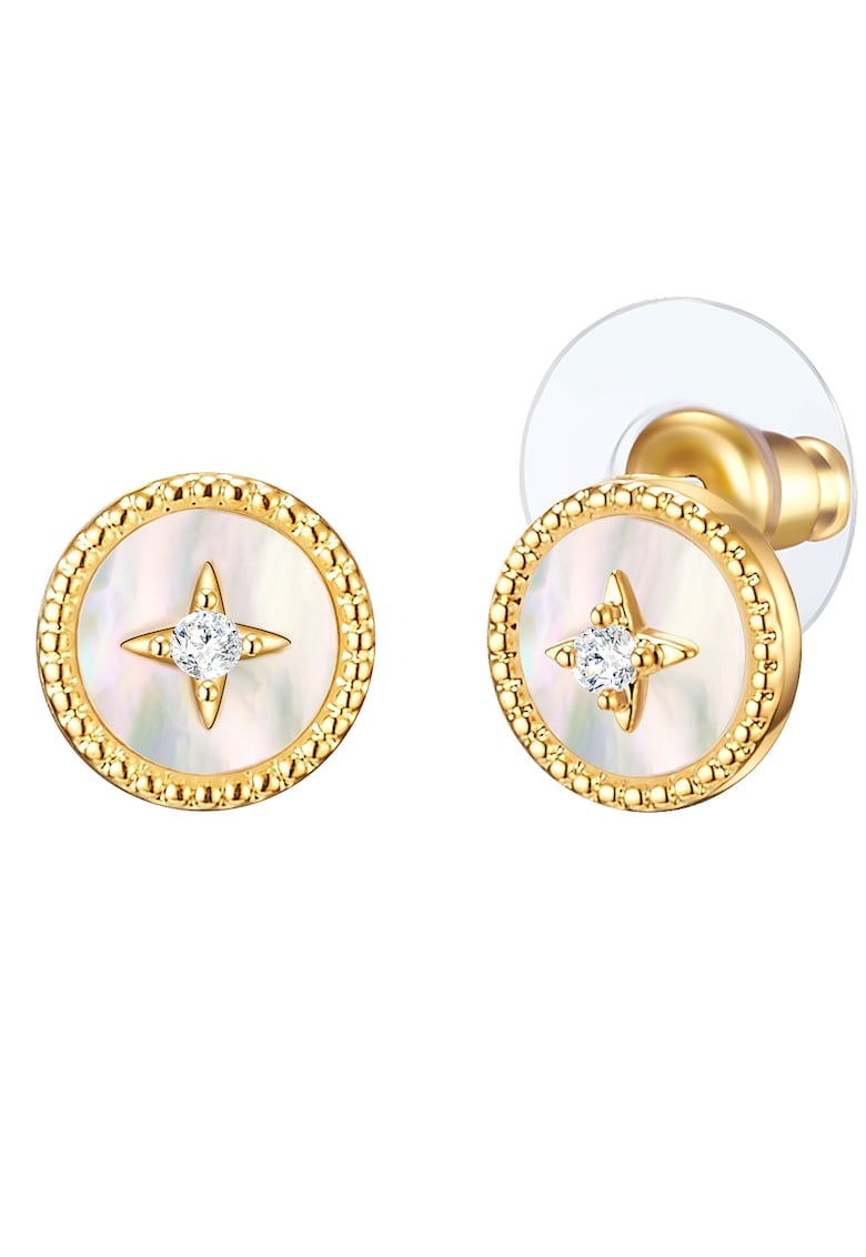 Cercei drop cu tija placati cu aur de 14K - Auriu